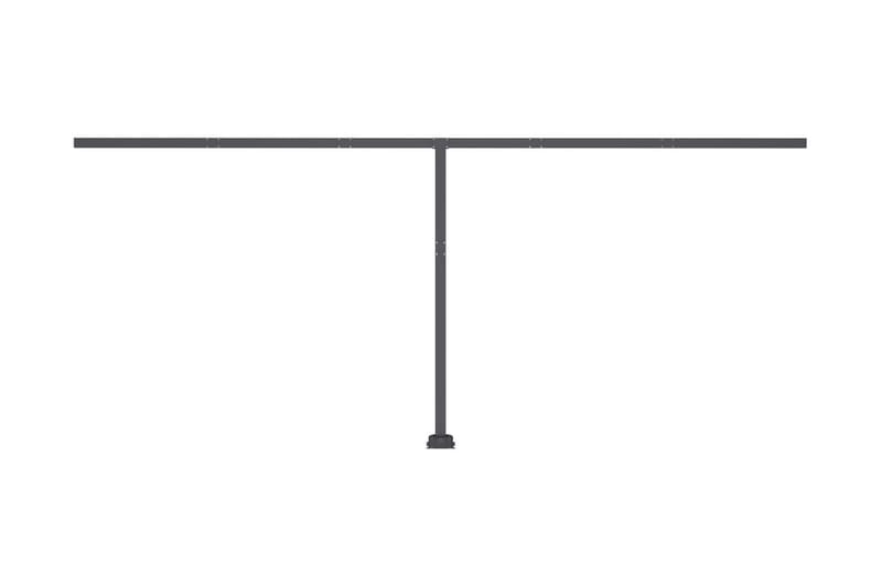 Markis med LED manuellt infällbar 500x350 cm gräddvit - Vit - Utemöbler - Solskydd - Markiser - Balkongmarkis