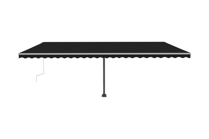 Markis med LED manuellt infällbar 600x350 cm antracit - Grå - Utemöbler - Solskydd - Markiser - Balkongmarkis