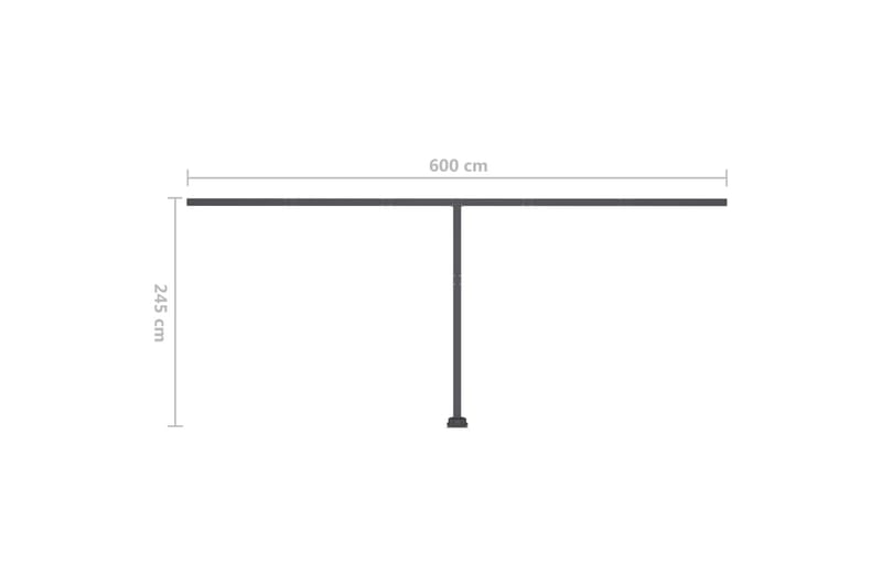 Markis med LED manuellt infällbar 600x350 cm gräddvit - Vit - Utemöbler - Solskydd - Markiser - Balkongmarkis