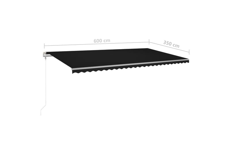 Markis med LED manuellt infällbar 6x3,5 m antracit - Grå - Utemöbler - Solskydd - Markiser - Balkongmarkis