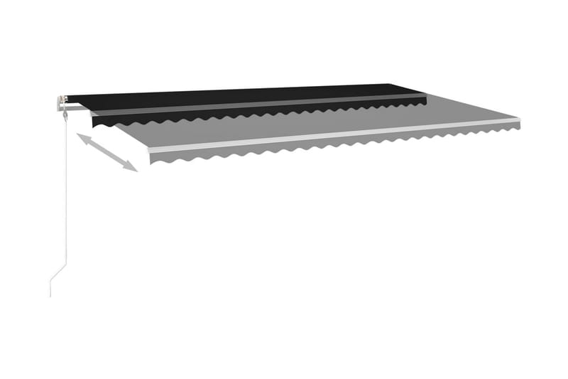 Markis med LED manuellt infällbar 6x3,5 m antracit - Grå - Utemöbler - Solskydd - Markiser - Balkongmarkis