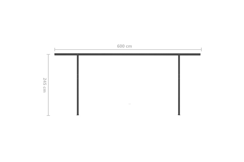 Markis med LED manuellt infällbar 6x3,5 m antracit - Grå - Utemöbler - Solskydd - Markiser - Balkongmarkis