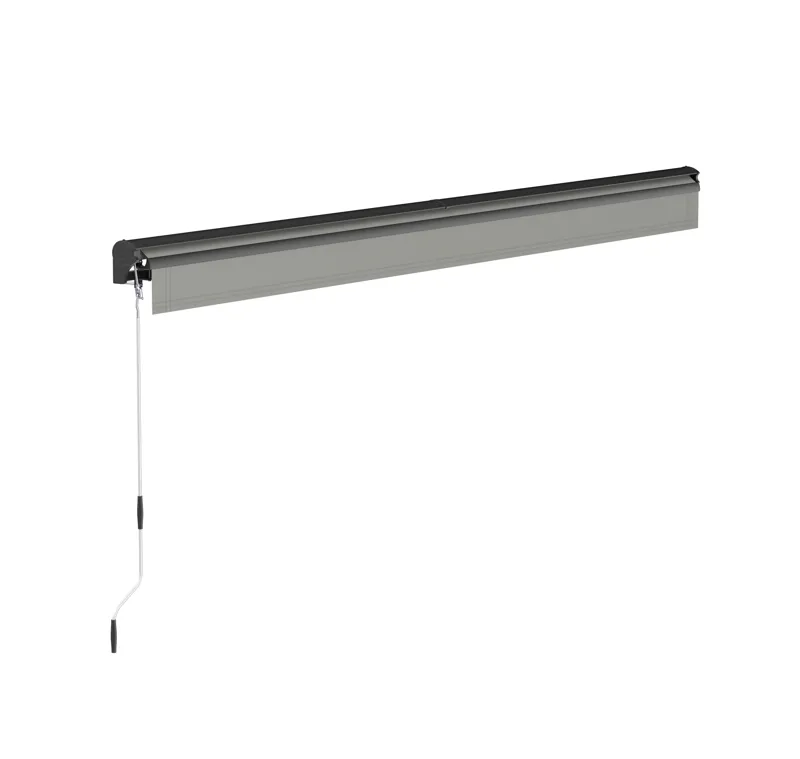 Markis med motor 4x3 m | Halvkassett | Fjärrkontroll | Stilren ljusgrå design - Utemöbler - Solskydd - Markiser - Balkongmarkis