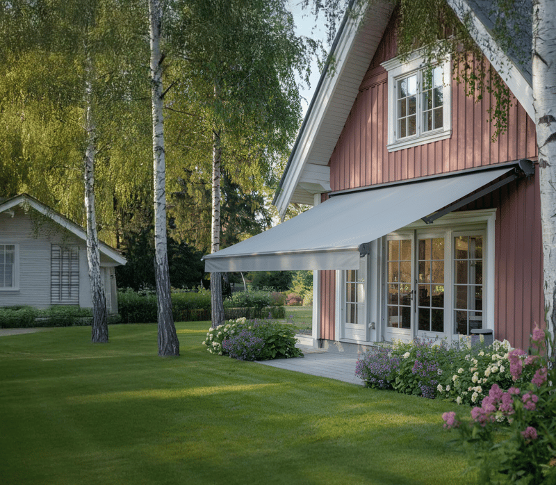 Markis med motor 4x3 m | Halvkassett | Fjärrkontroll | Stilren ljusgrå design, undefined