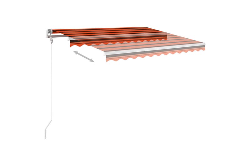 Markis med stolpar automatisk infällbar 3x2,5 m orange och b - Orange - Utemöbler - Solskydd - Markiser - Balkongmarkis