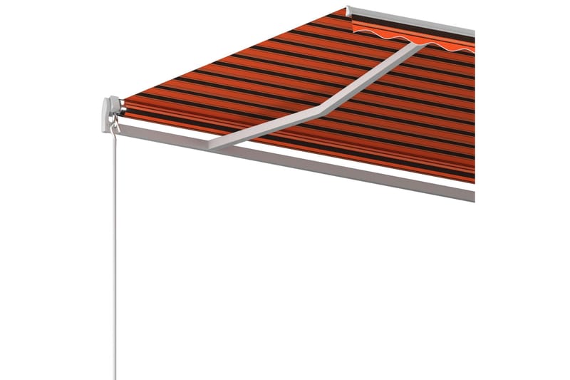 Markis med stolpar automatiskt infällbar 4,5x3 m orange och - Orange - Utemöbler - Solskydd - Markiser - Balkongmarkis