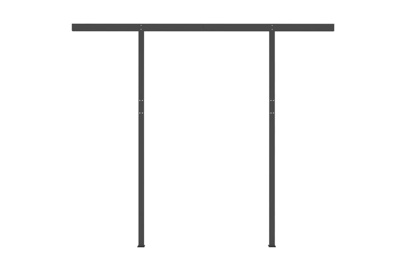 Markis med stolpar manuellt infällbar 3,5x2,5 m antracit - Grå - Balkongmarkis - Markiser - Terrassmarkis