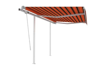 Markis med stolpar manuellt infällbar 3,5x2,5 m orange och b