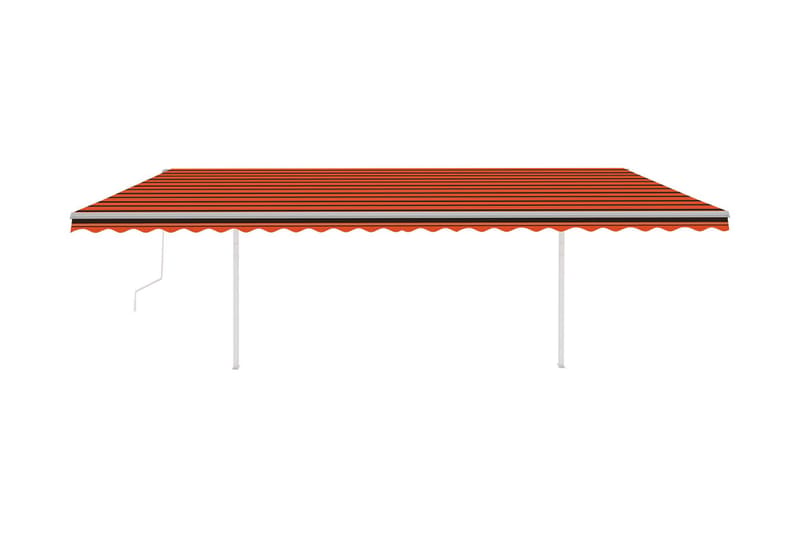 Markis med stolpar manuellt infällbar 3,5x2,5 m orange och b - Orange - Utemöbler - Solskydd - Markiser - Balkongmarkis
