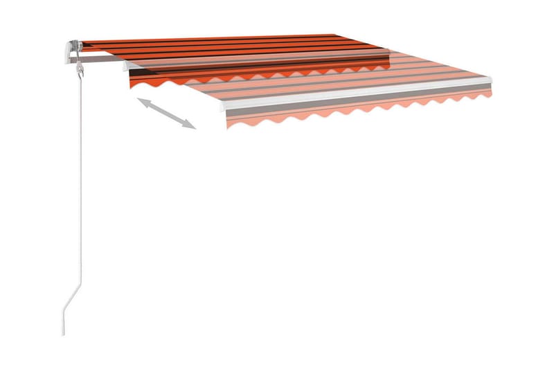 Markis med stolpar manuellt infällbar 3x2,5 m orange och bru - Orange - Utemöbler - Solskydd - Markiser - Balkongmarkis