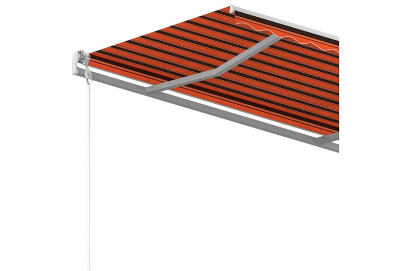 Markis med stolpar manuellt infällbar 4x3 m orange och brun - Orange - Utemöbler - Solskydd - Markiser - Balkongmarkis