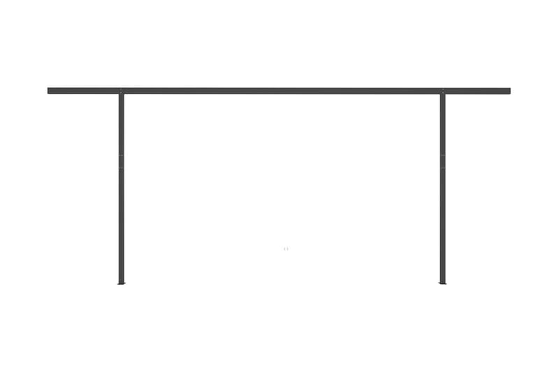Markis med stolpar manuellt infällbar 6x3,5 m antracit - Grå - Utemöbler - Solskydd - Markiser - Balkongmarkis
