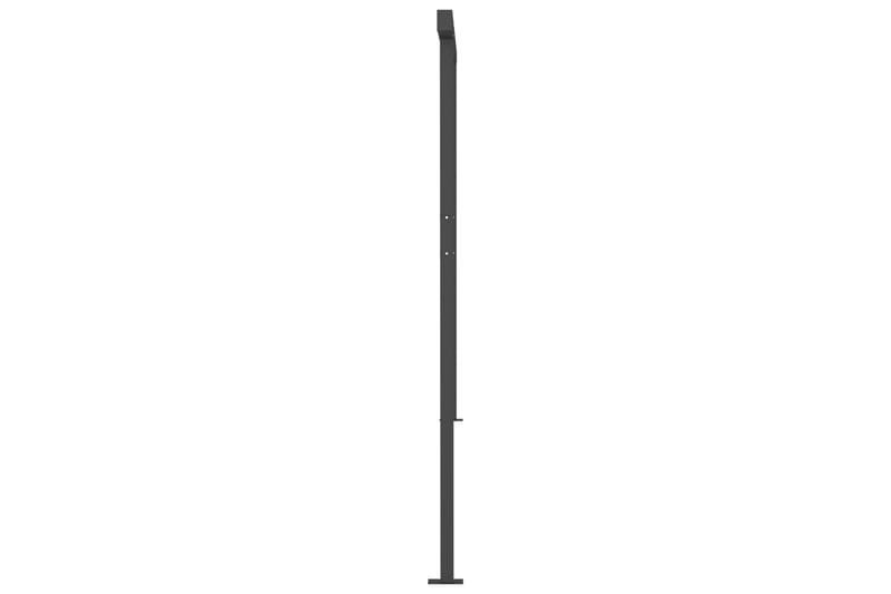 Markis med stolpar manuellt infällbar 6x3,5 m antracit - Grå - Balkongmarkis - Markiser - Terrassmarkis