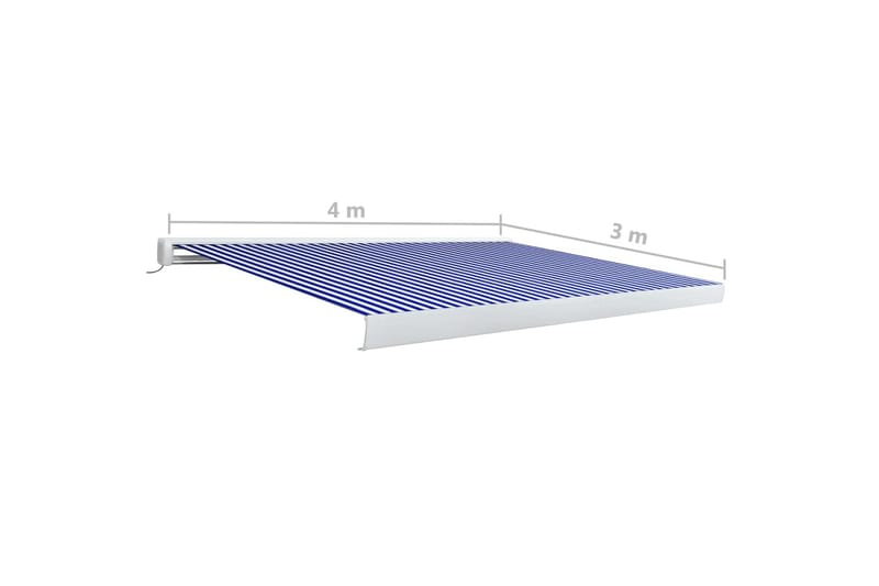 Markis motoriserad 400x300 cm blå och vit - Blå - Fönstermarkis - Markiser