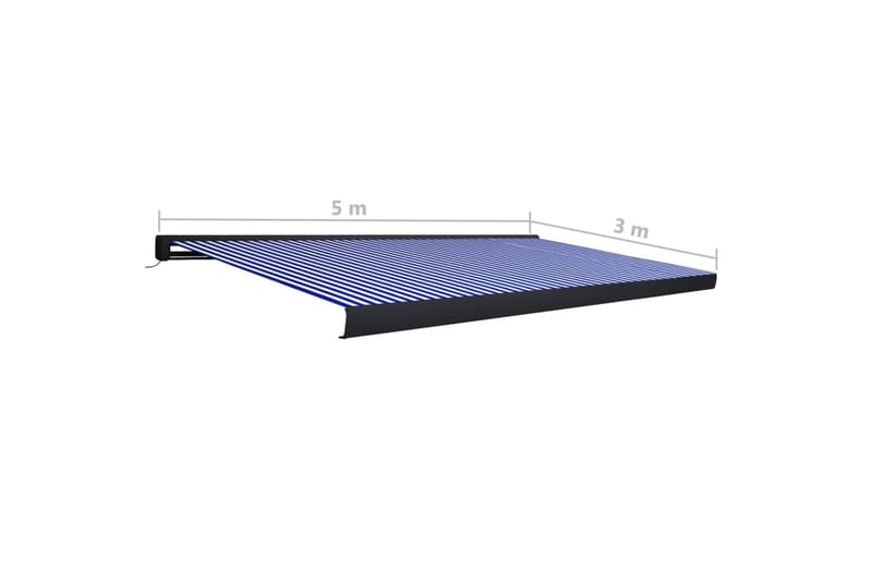 Markis motoriserad 500x300 cm blå och vit - Blå - Utemöbler - Solskydd - Markiser - Balkongmarkis