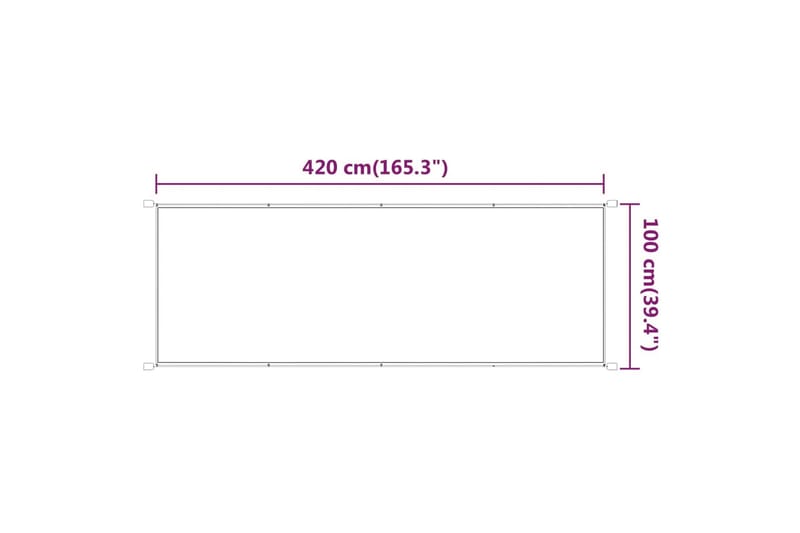 Markis vertikal beige 100x420 cm oxfordtyg - Beige - Utemöbler - Solskydd - Markiser - Fönstermarkis