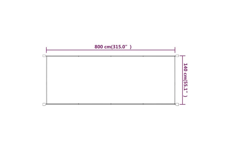 Markis vertikal terrakotta 140x800 cm oxfordtyg - Röd - Utemöbler - Solskydd - Markiser - Fönstermarkis