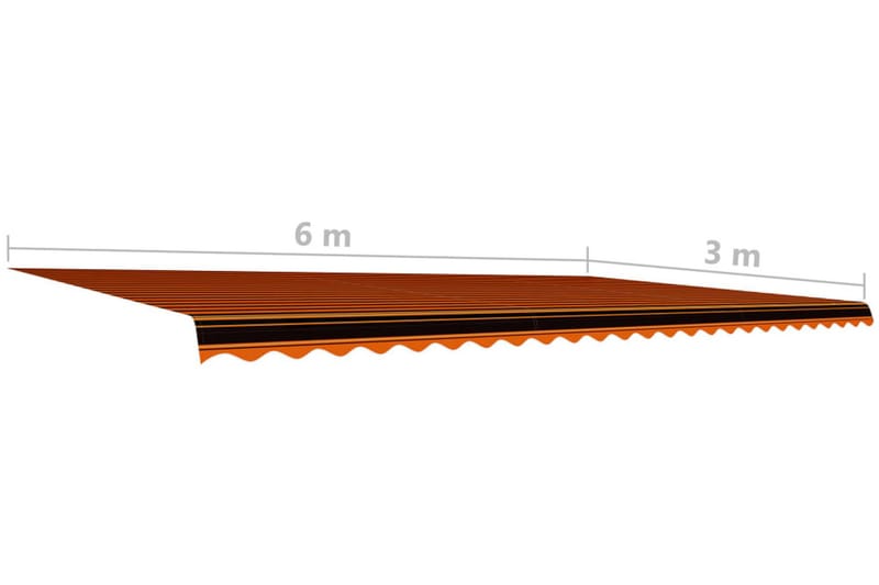 Markisduk orange och brun 600x300 cm - Flerfärgad - Utemöbler - Solskydd - Markiser