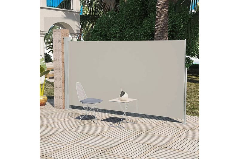 Sidomarkis för uteplats 160x300 cm gräddvit - Vit - Utemöbler - Solskydd - Markiser - Balkongmarkis