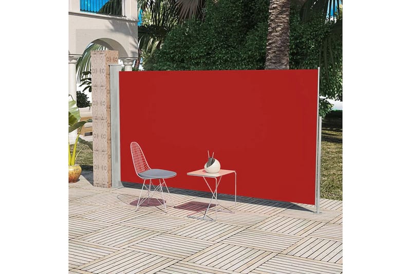 Sidomarkis för uteplats 160x300 cm röd - Röd - Utemöbler - Solskydd - Markiser - Balkongmarkis