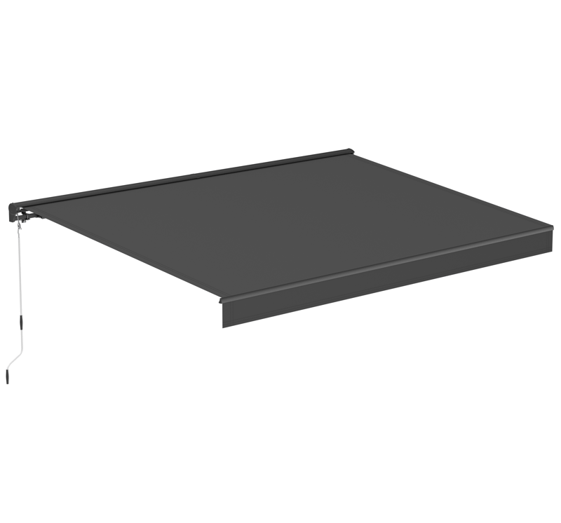 Terrassmarkis helkassett 3x2,5 m | Motor & fjärrkontroll | Mörkgrå - Utemöbler - Solskydd - Markiser - Balkongmarkis