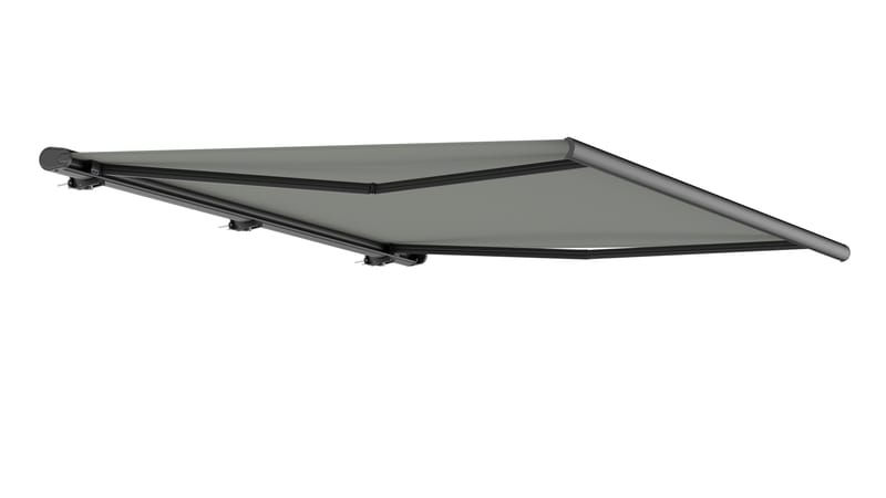 Terrassmarkis helkassett 3x2,5m | Motor & fjärrkontroll | Metalcraft - Ljusgrå, Svart - Utemöbler - Solskydd - Markiser - Balkongmarkis