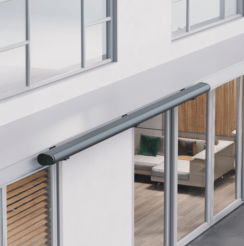 Terrassmarkis helkassett 4x3m | Motor & fjärrkontroll | Mörkgrå - Utemöbler - Solskydd - Markiser - Balkongmarkis