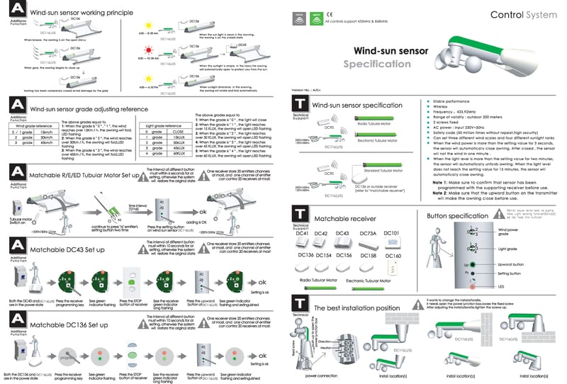 Vind- och solautomatik till markis - Vit - Utemöbler - Solskydd - Markiser - Fönstermarkis