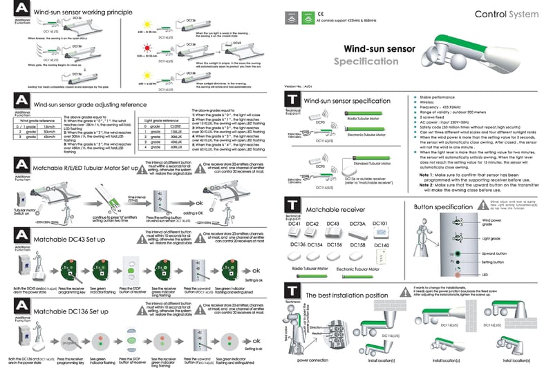 Vind- och solautomatik till markis - Vit - Utemöbler - Solskydd - Markiser - Fönstermarkis