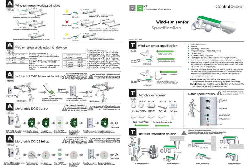 Vind- och solautomatik till markis - Vit - Utemöbler - Solskydd - Markiser - Fönstermarkis