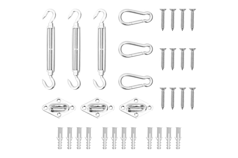 Monteringssats för solsegel 9 delar rostfritt stål - Solsegel
