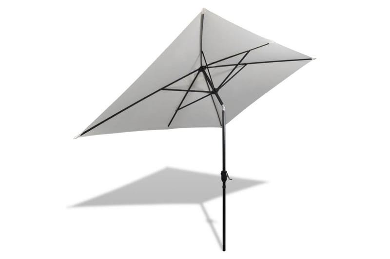 Parasoll 200x300 cm sandvit rektangulär - Vit - Parasoll
