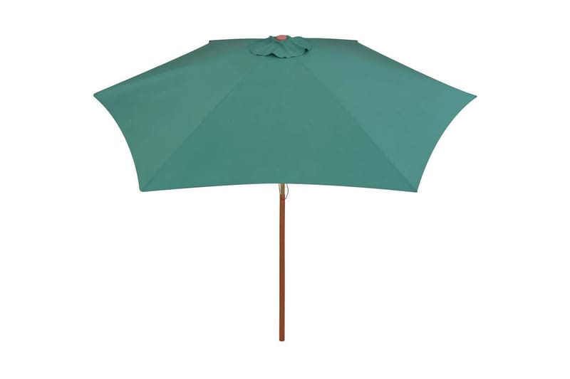 Parasoll 270x270 cm trästång grön - Grön - Parasoll