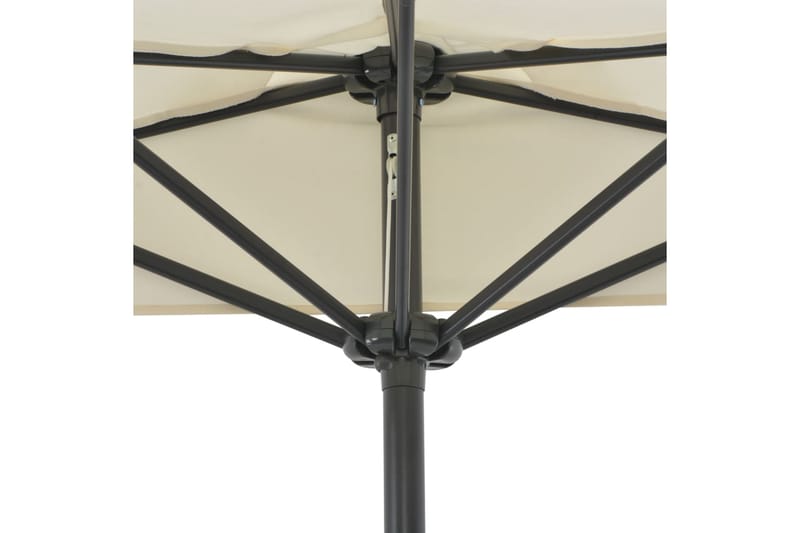 Balkongparasoll med aluminiumstolpe sand 270x135 cm halvrunt - Beige - Utemöbler - Solskydd - Parasoll - Balkongparasoll