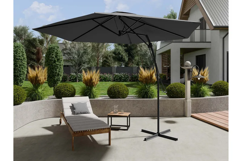 Brambleton Parasoll 3m - Grå - Utemöbler - Solskydd - Parasoll - Hängparasoll & frihängande parasoll