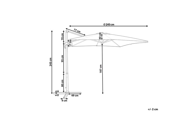 Calimera Hängparasoll 245 cm - Grön/Svart - Utemöbler - Solskydd - Parasoll - Hängparasoll & frihängande parasoll