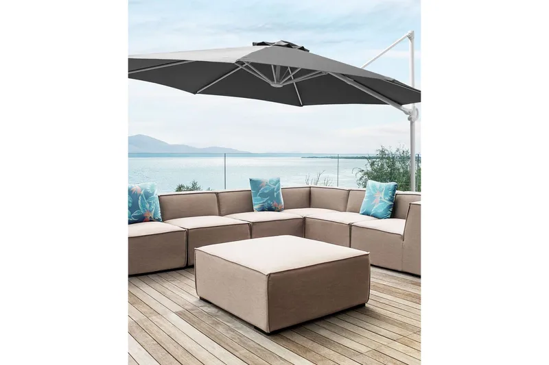 Calimera Hängparasoll 295 cm - Grå/Vit - Utemöbler - Solskydd - Parasoll - Hängparasoll & frihängande parasoll