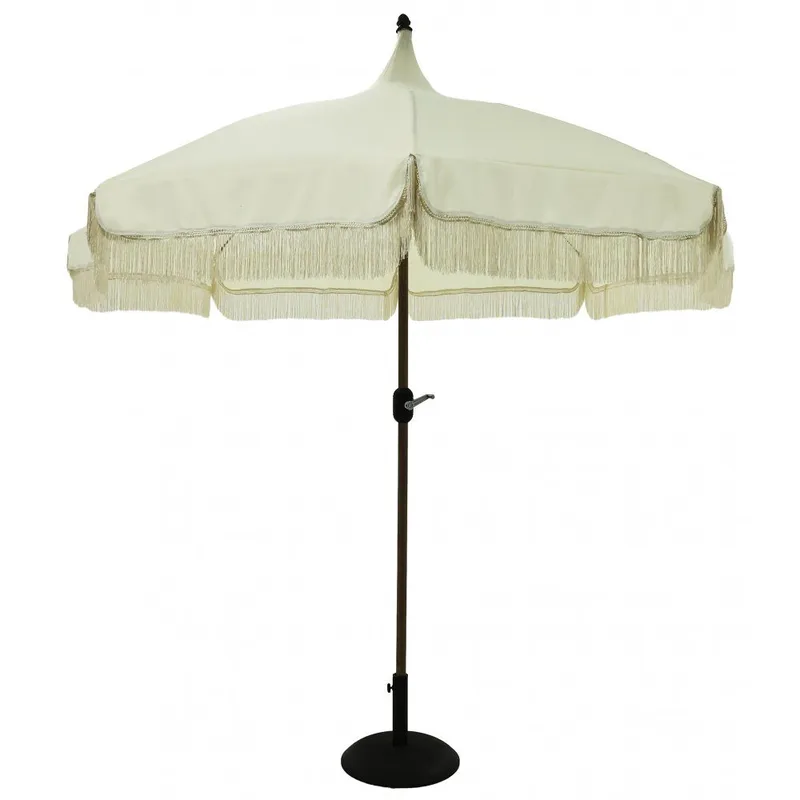 Cirkus parasoll med tofsar Ø270 cm | Beige, undefined