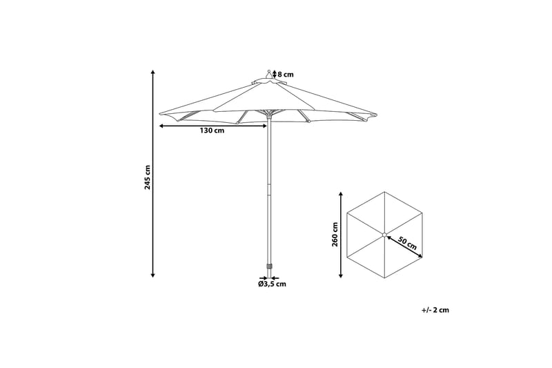 Ferentillo Parasoll 245 cm - Beige/Brun - Parasoll