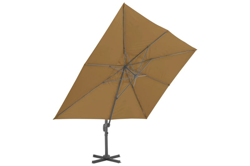 Frihängande parasoll med aluminiumstång taupe 400x300 cm - Taupe - Utemöbler - Solskydd - Parasoll - Hängparasoll & frih�ängande parasoll
