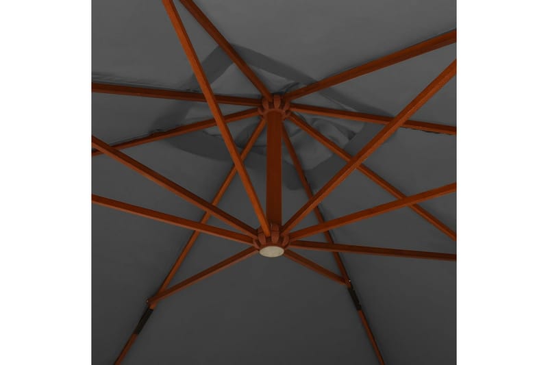 Frihängande parasoll med trästång 400x300 cm antracit - Antracit - Hängparasoll & frihängande parasoll
