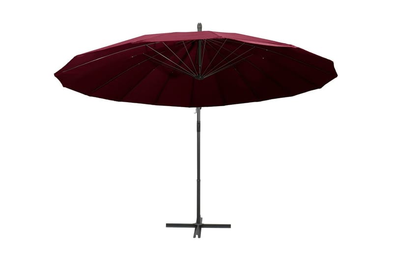 Hängande parasoll vinröd 3 m aluminiumstång - Röd - Hängparasoll & frihängande parasoll