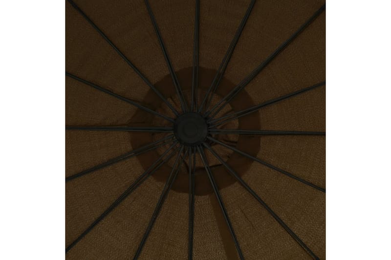 Hängande parasoll taupe 3 m aluminiumstång - Brun - Hängparasoll & frihängande parasoll