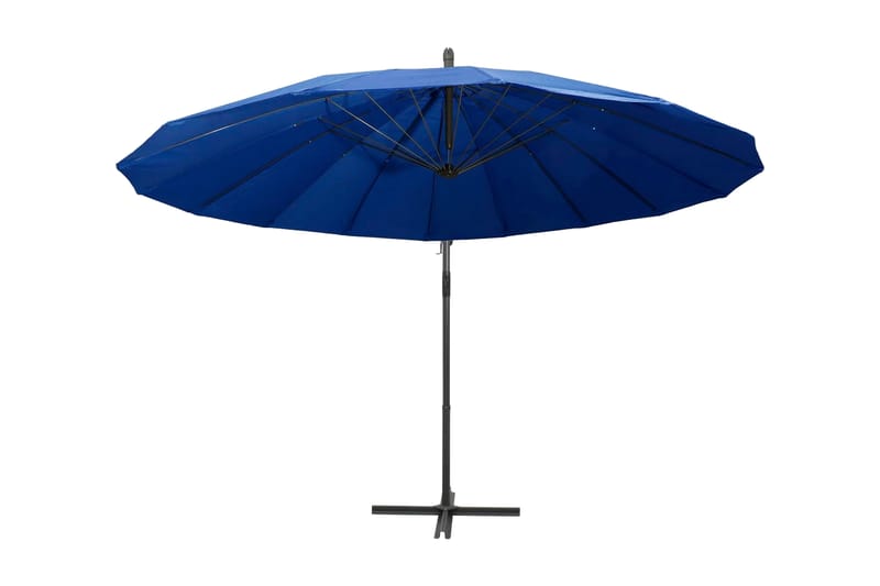 Hängande parasoll blå 3 m aluminiumstång - Blå - Hängparasoll & frihängande parasoll