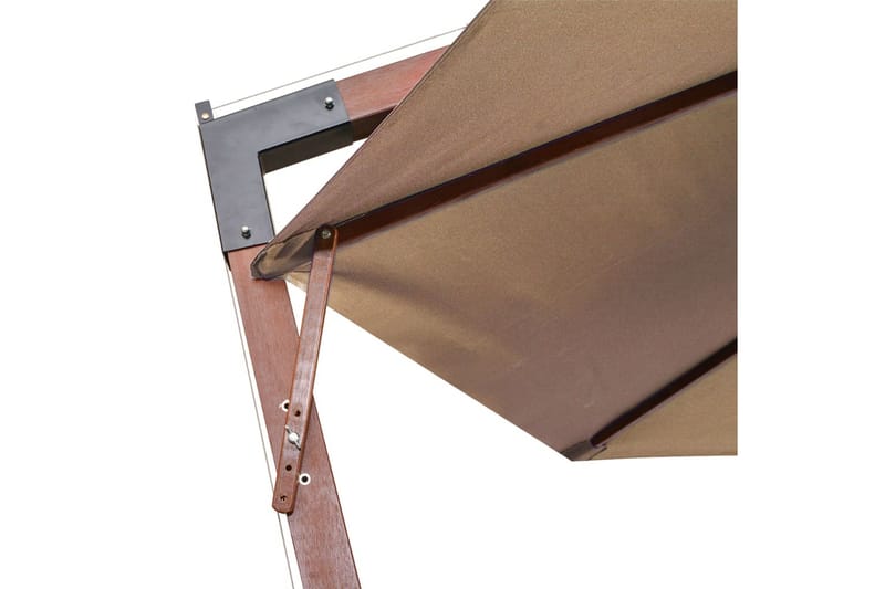 Hängande parasoll med stolpe taupe 3,5x2,9 massivt granträ - Taupe - Utemöbler - Solskydd - Parasoll - Hängparasoll & frihängande parasoll
