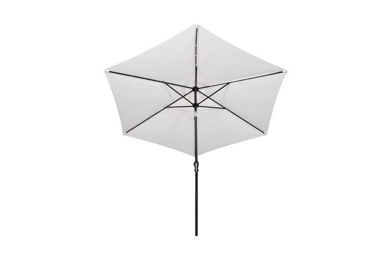 Frihängande LED-parasoll 3 m sandvitt - Vit - Hängparasoll & frihängande parasoll
