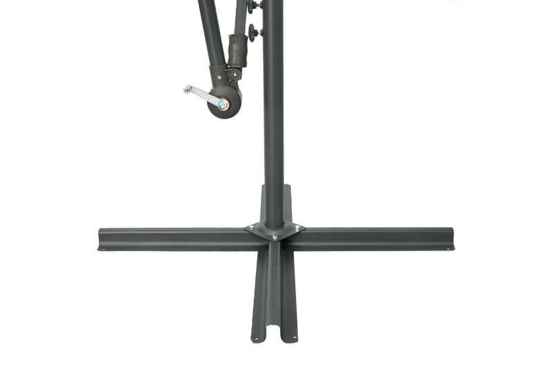 Frihängande parasoll med LED och stålstång 300 cm svart - Svart - Utemöbler - Solskydd - Parasoll - Hängparasoll & frihängande parasoll