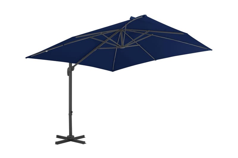 Frihängande parasoll med aluminiumstång 3x3 m azurblå - Blå - Hängparasoll & frihängande parasoll