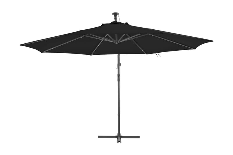 Frihängande parasoll med aluminiumstång 350 cm svart - Svart - Hängparasoll & frihängande parasoll