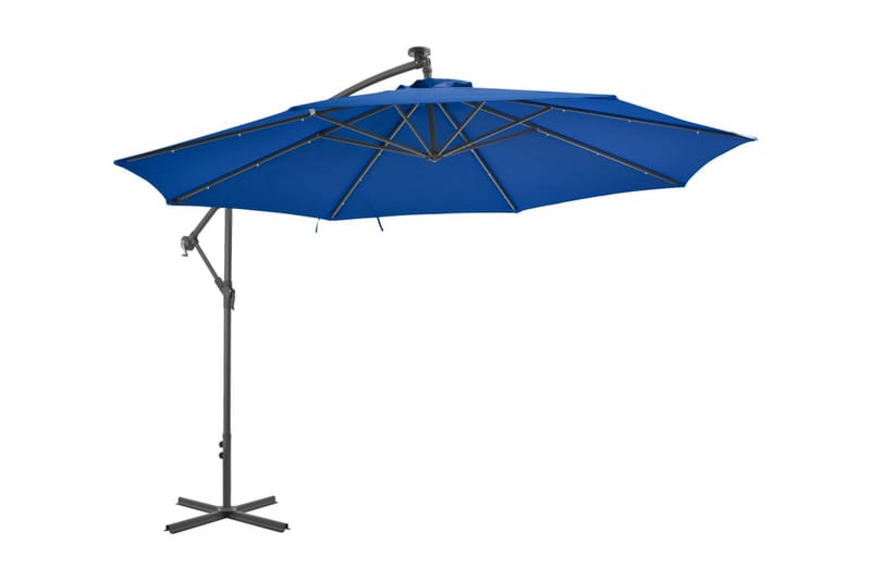 Frihängande parasoll med aluminiumstång 350 cm blå - Blå - Hängparasoll & frihängande parasoll